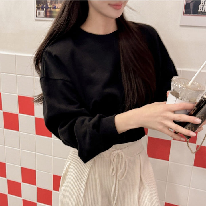 Kvinders afslappede cropped sweater med brede ærmer Stilla
