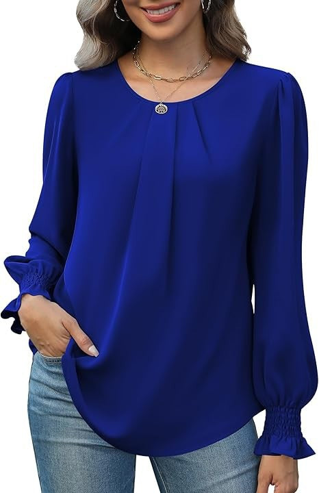 Damer elegant bluse med puffærmer Stilla