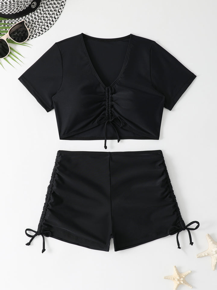Dame badetøj med samlet top og behagelige shorts Stilla