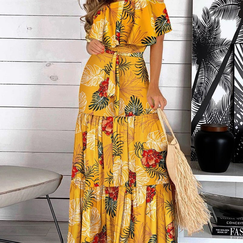 Kvinder Bohemian Off-Shoulder Maxi Kjole Stilla