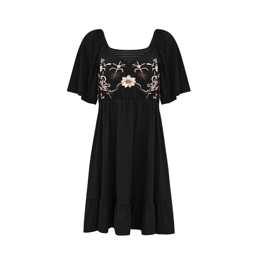 Kvinder Broderet Bohemian Mini Kjole Stilla