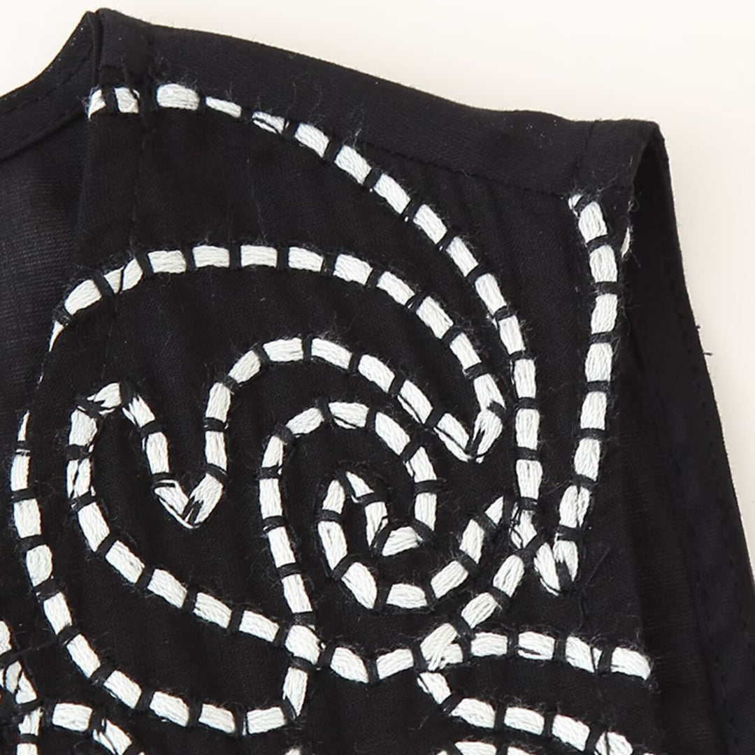 Femme Elegante Ærmeløs Peplum-top med Dekoreret Design Stilla
