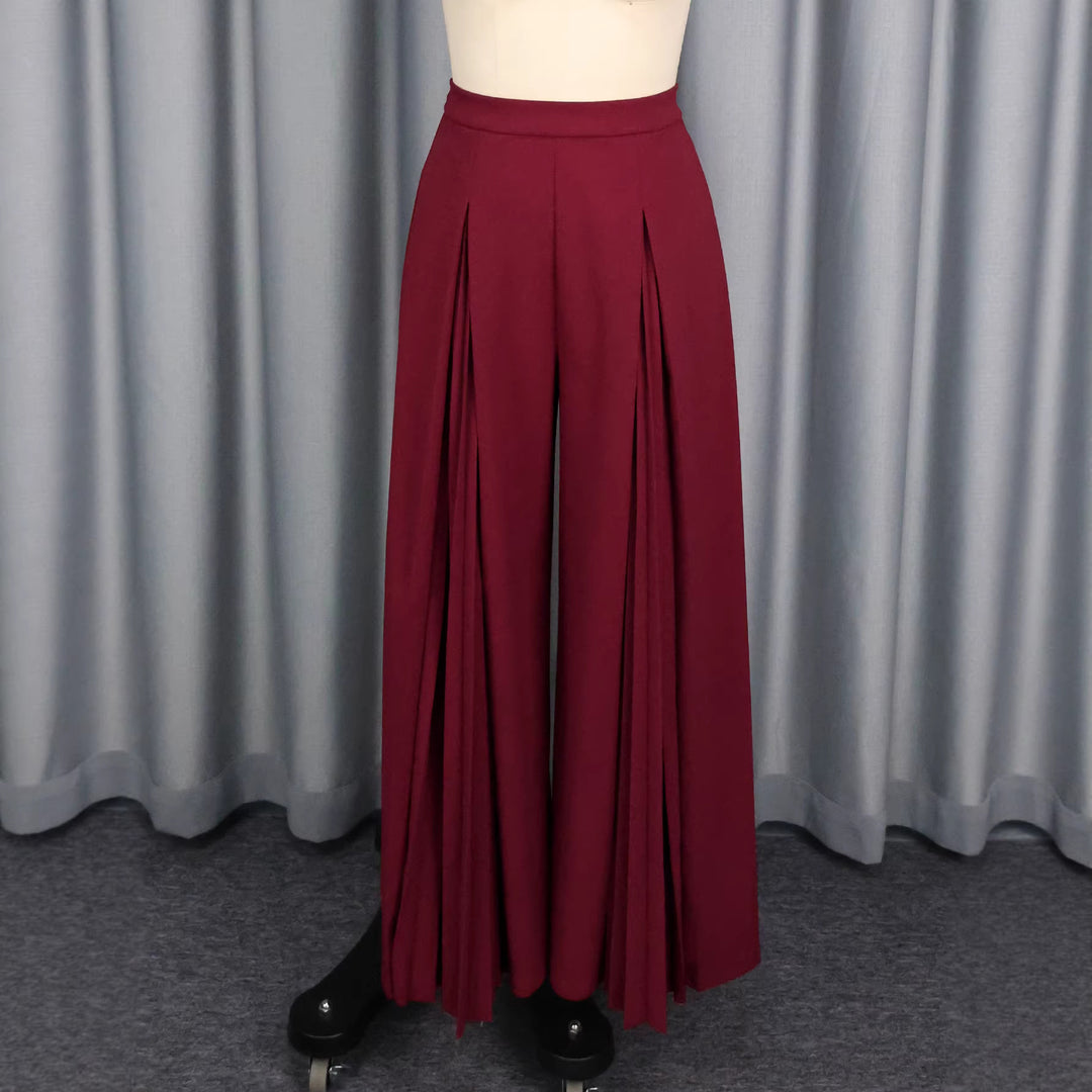 Dame plissé bukser med høj talje og elegant drapering Skovae