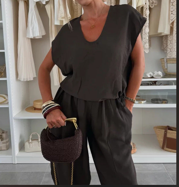 Kvinders afslappede jumpsuit med elastisk talje og lommer Stilla