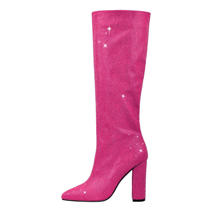 Femme Sparkling Højglans Stiletto Støvler Stilla