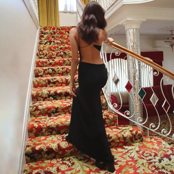 Damer Elegant Maxikjole med raffineret One-Shoulder Design og Cut-Out Elementer Stilla
