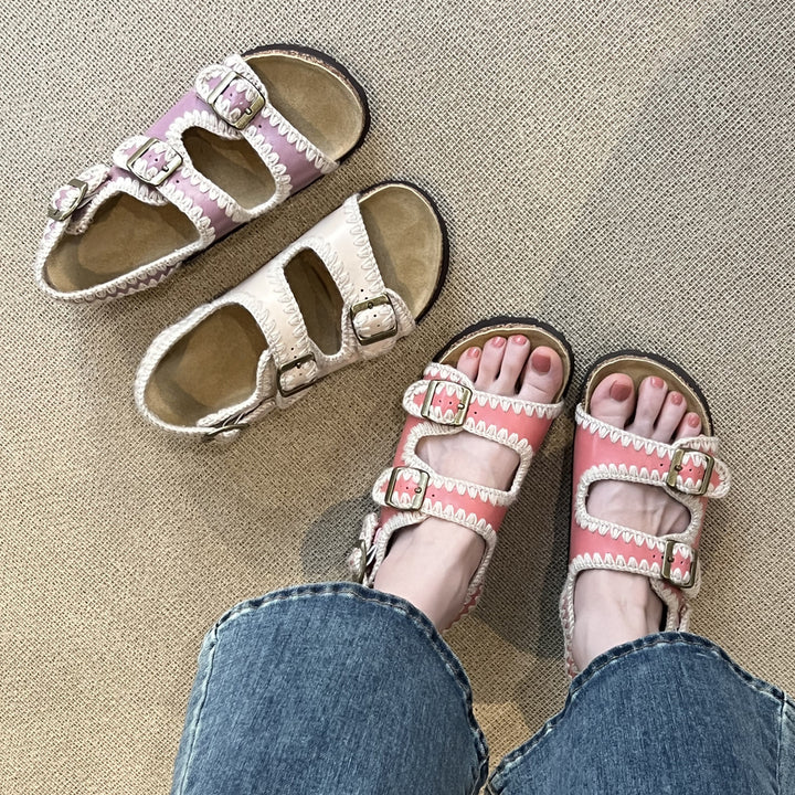 Dame polstrede dobbelt-stroppesandaler Stilla