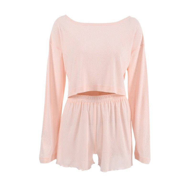 Dame moderigtigt Crop-Top og korte Sweat-Shorts sæt Stilla
