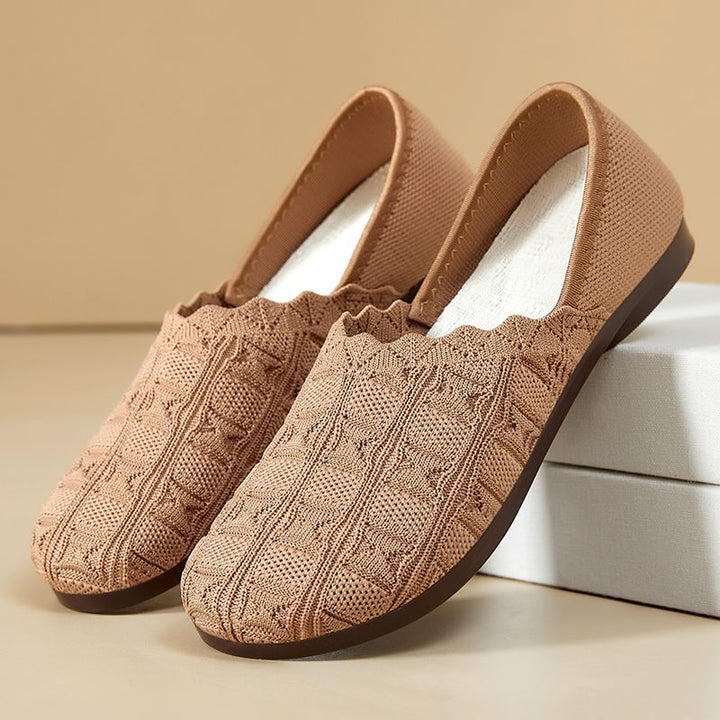 Dame Elegant Slip-On Ballerinaer med åndbar strikoverflade Stilla