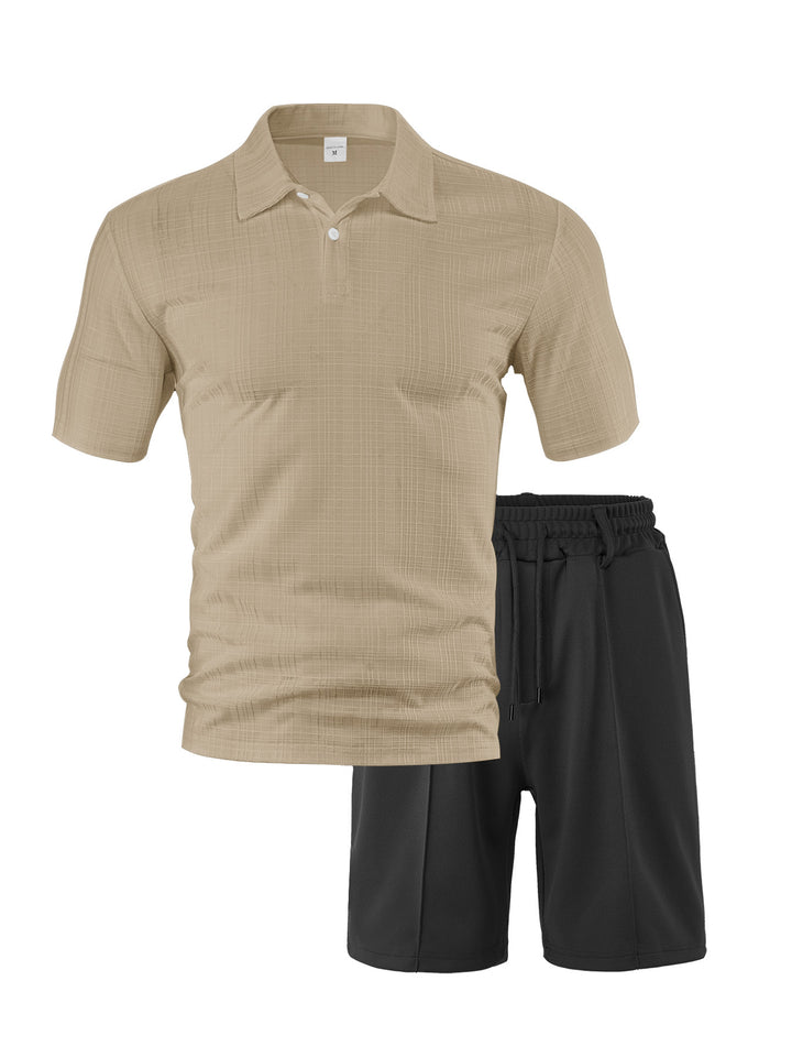 Herre Sporty Poloshirt og Shorts Sæt med åndbar teknologi Stilla