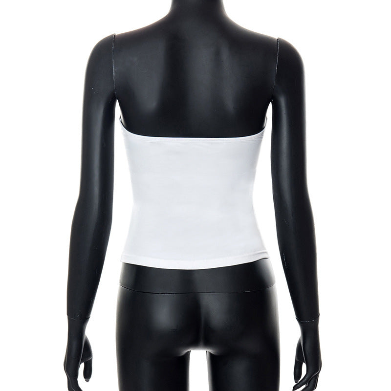 Dame Tube-top med figurformende snit Skovae