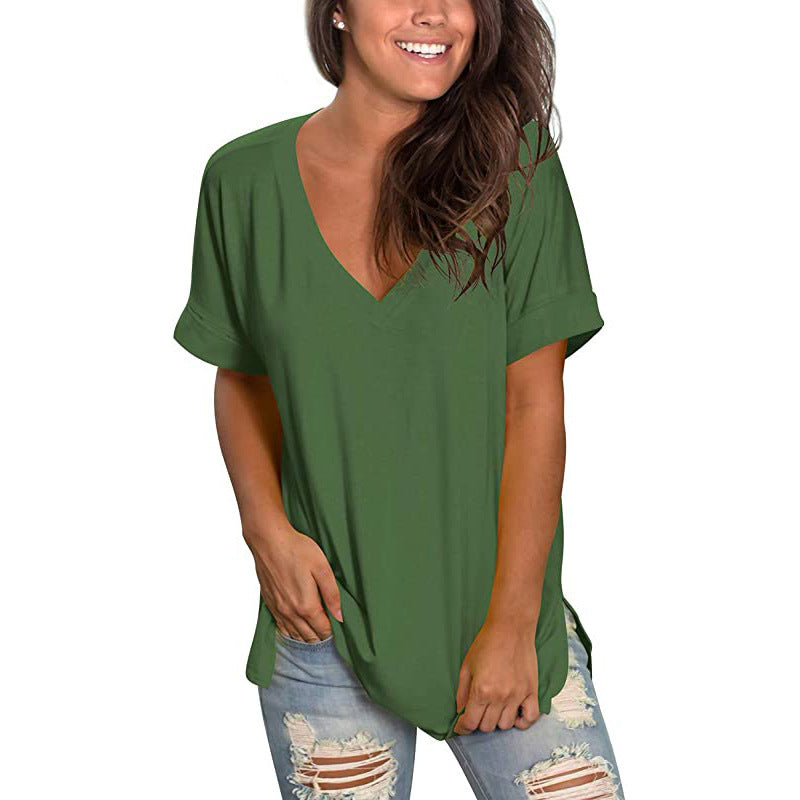 Dame Fritids V-Udskæring T-Shirt Stilla
