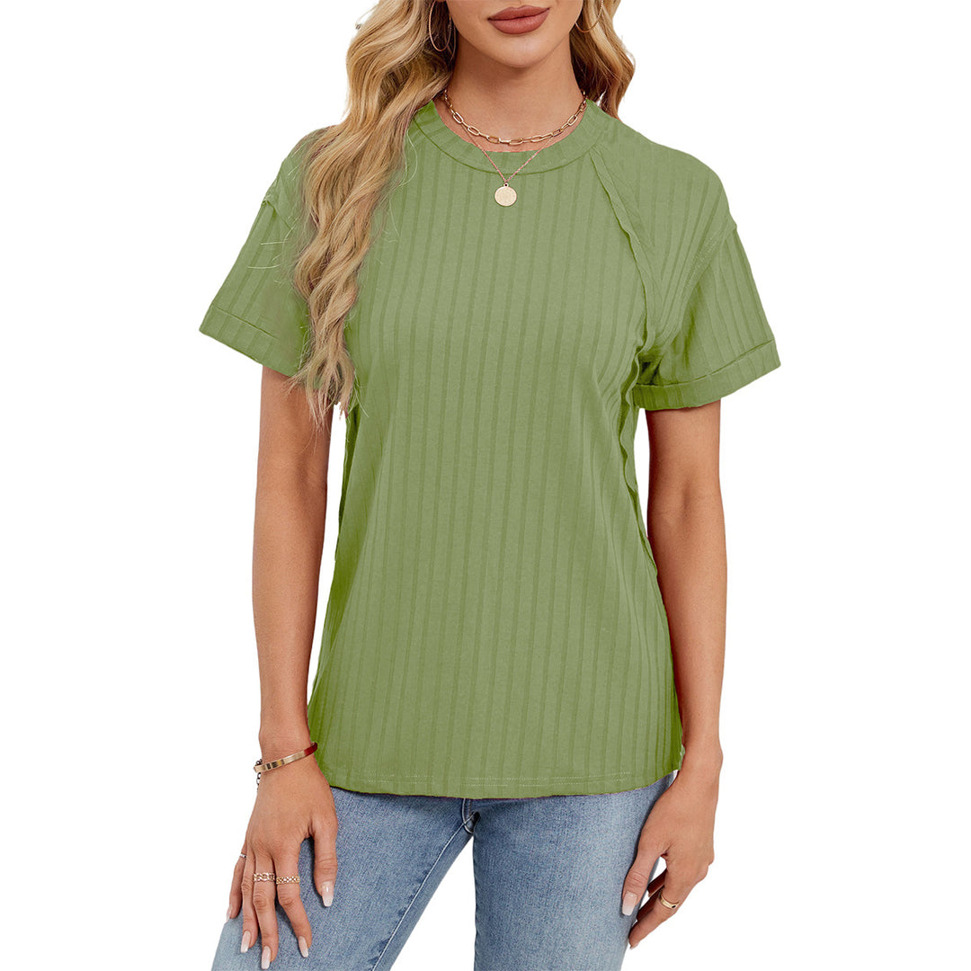 Dame fritids T-shirt med ribstruktur Stilla