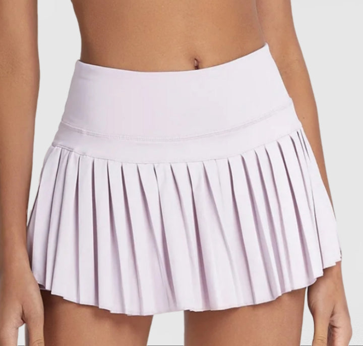 Dame Sporty Plisseret Nederdel med elastisk Talje og Sidelommer Stilla