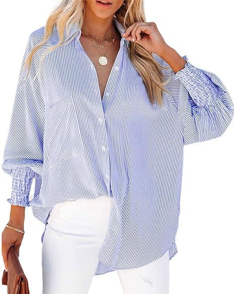 Dame over størrelse skjortebluse med raffineret foldedesign Stilla