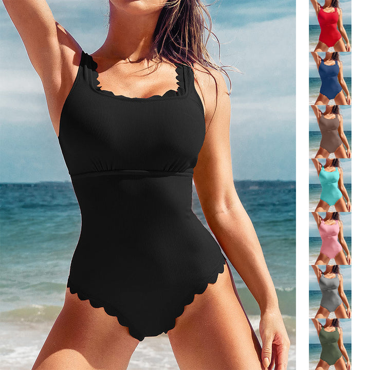 Dame bølget design ribbet one-piece badedragt Stilla