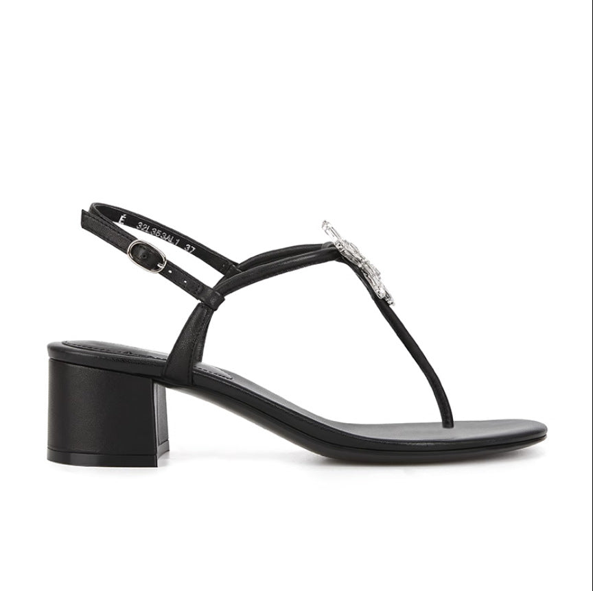 Dame Sling-sandaler med elegant glitrende element og behagelig hælhøjde Stilla