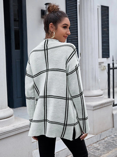 Stilla | Stribet Rundhalset Strikpullover