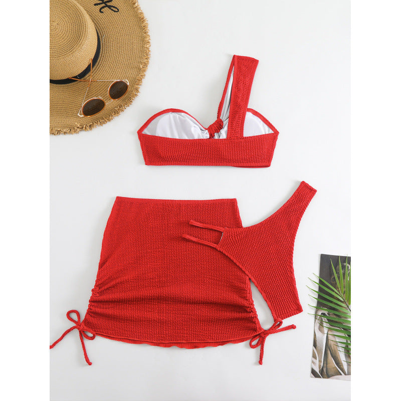 Damer Bikini-sæt med elegant indpakningsnederdel og moderigtigt top Skovae