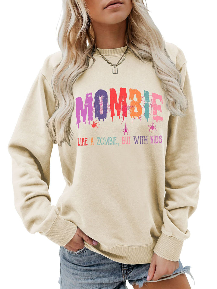 Dame sweatshirt med kreativt zombie-motiv Stilla