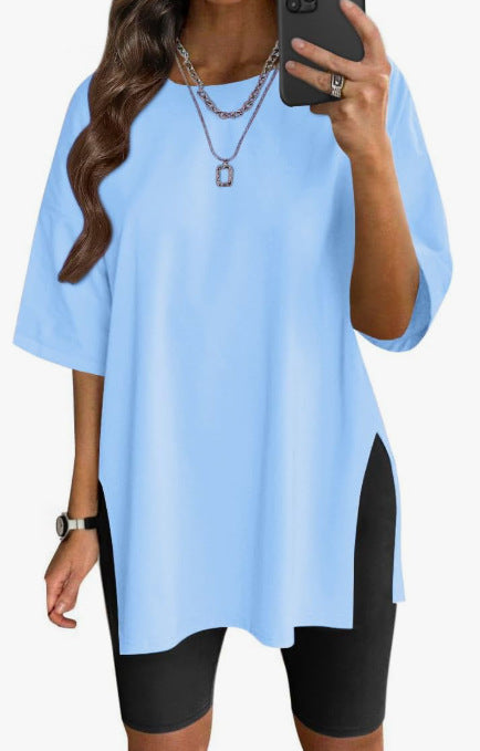 Dame Oversized T-shirt med sideslids Stilla