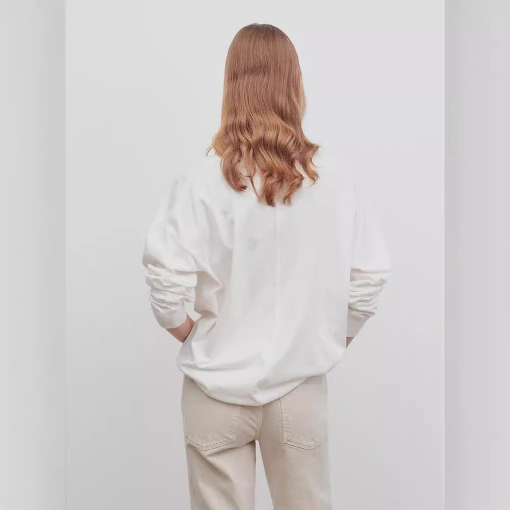 Damer casual rund hals sweater med oversized ærmer Stilla