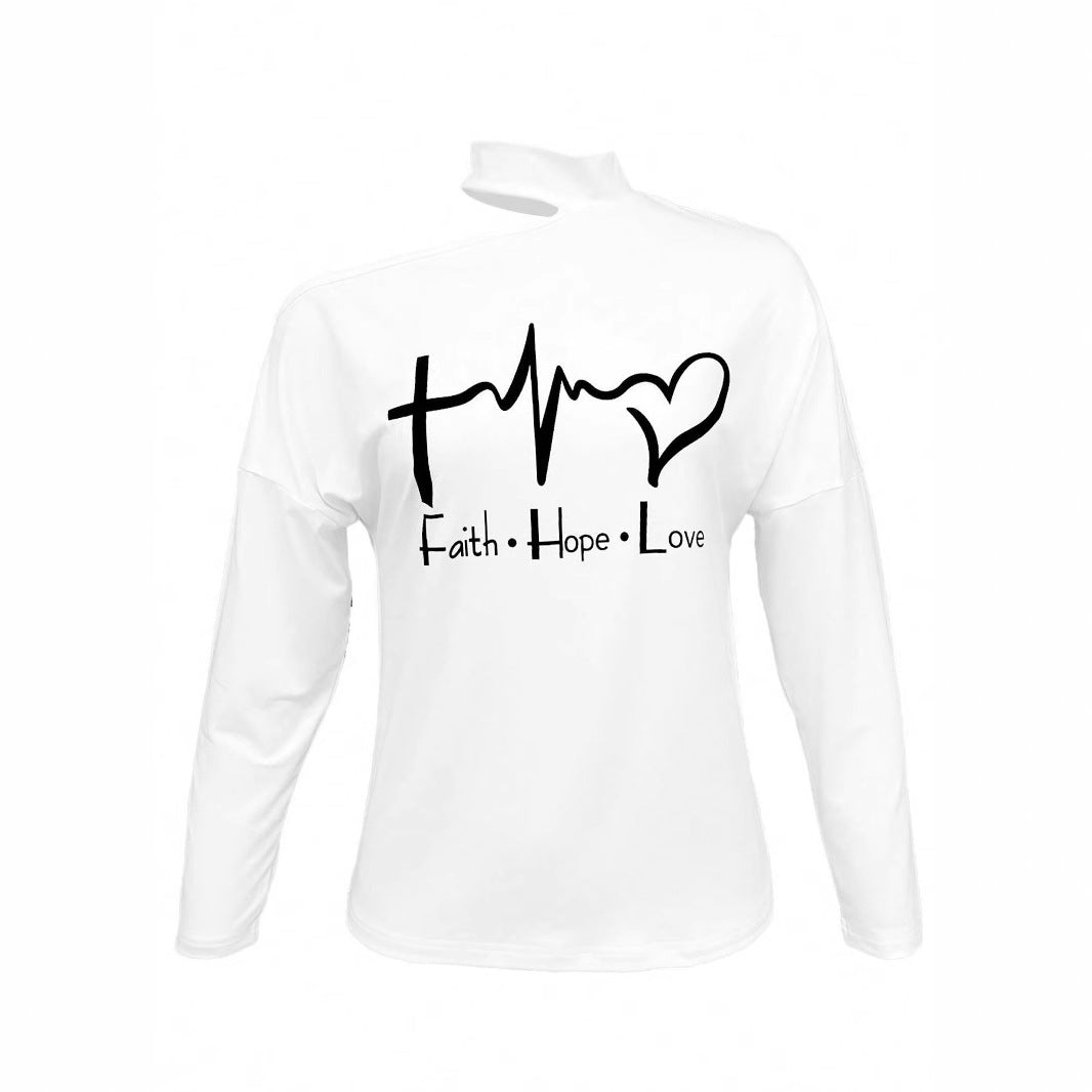 Dame skulderfrit statement-shirt med kreativt print Stilla