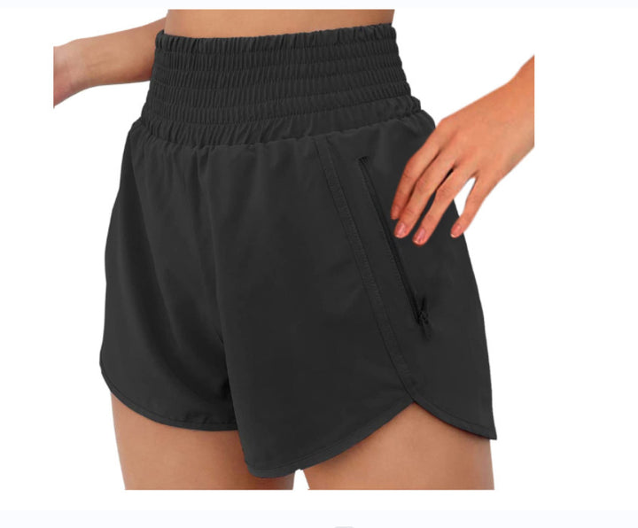 Dame sports-shorts med elastisk talje og praktiske lynlåslommer Stilla