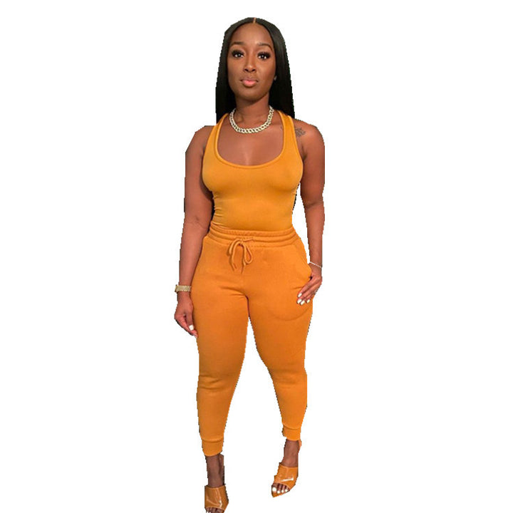 Dame Sporty Jumpsuit med dyb rund halsudskæring og elastisk talje Stilla
