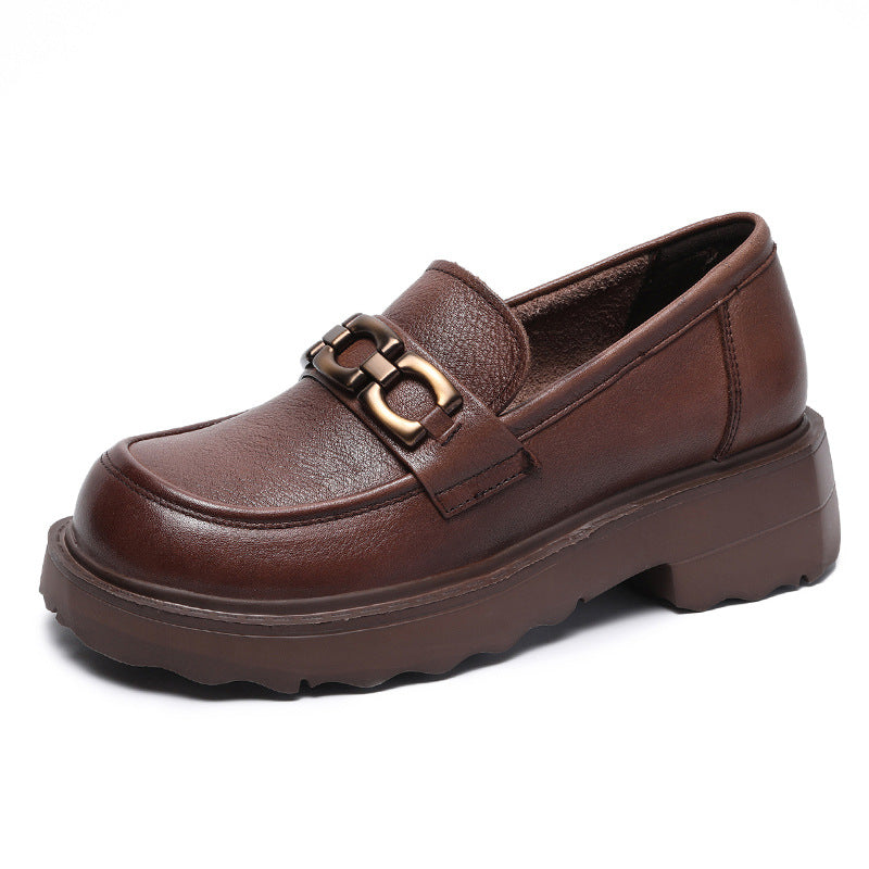 Dame Forhøjede Chunky Loafers med Dekorativ Kædedetalje Stilla
