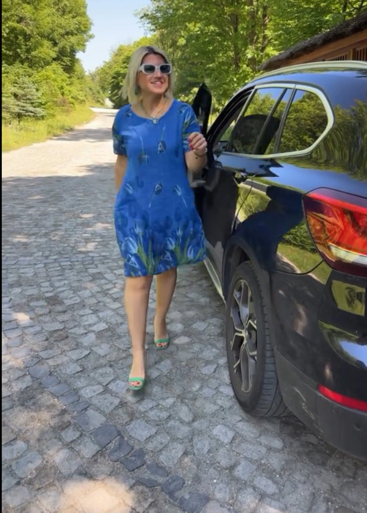 Dame sommerkjole med blomsterdesign og afslappet pasform Stilla