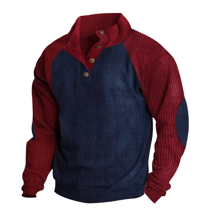 Herre casual sweater med fashionable krave og elastiske ærmer Stilla