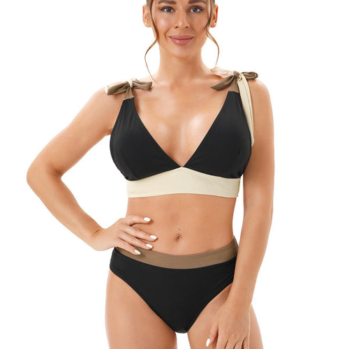 Dame Bikini-sæt med stilfulde bindebånd og elegant V-hals Stilla