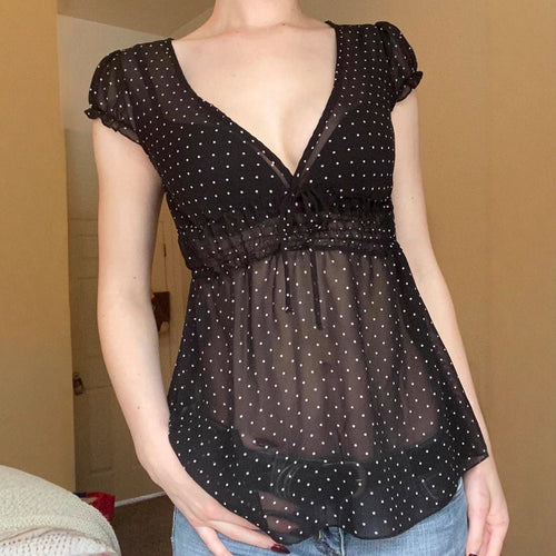 Damer Leges Polka-Dots Bluser med Rüschedetaljer Skovae