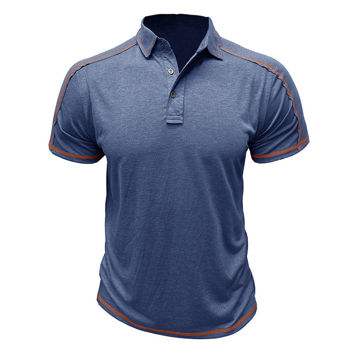 Herrer Poloshirt med kontrasterende syninger og åndbart stof Stilla