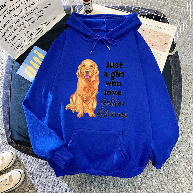 Kvindernes Hoodie med Kærlig Golden Retriever Motiv Skovae