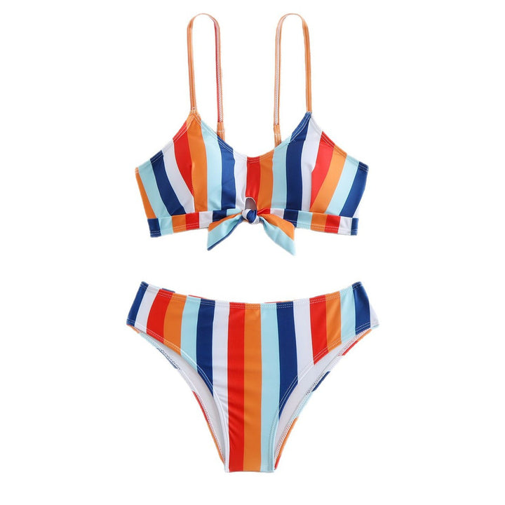 Dame Farverig Stribet Bikini Stilla