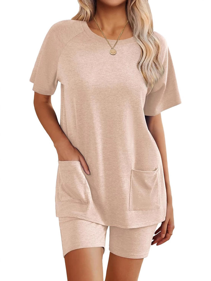 Dame loungewear-sæt med behagelig løs pasform og praktiske lommer Skovae