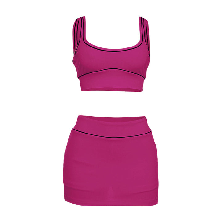 Dame Sporty Crop-Top og Nederdel Sæt Stilla