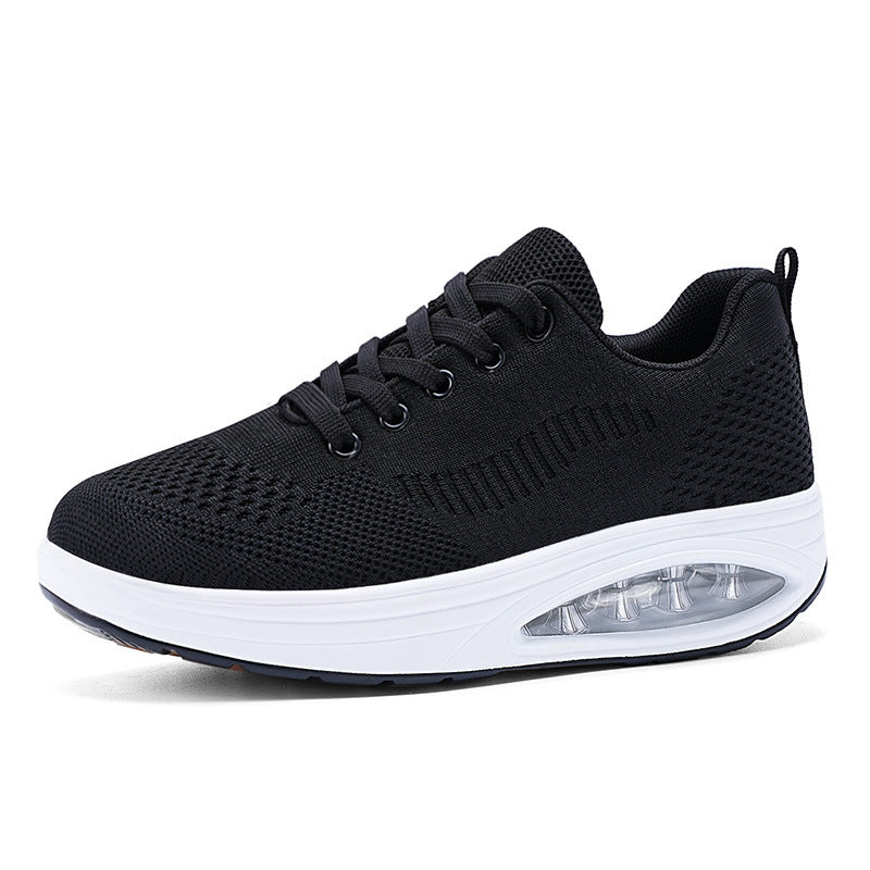 Dame nan åndbar plateau-gå-sneaker med synlig luftkammer og ortopædisk komfortsål Skovae