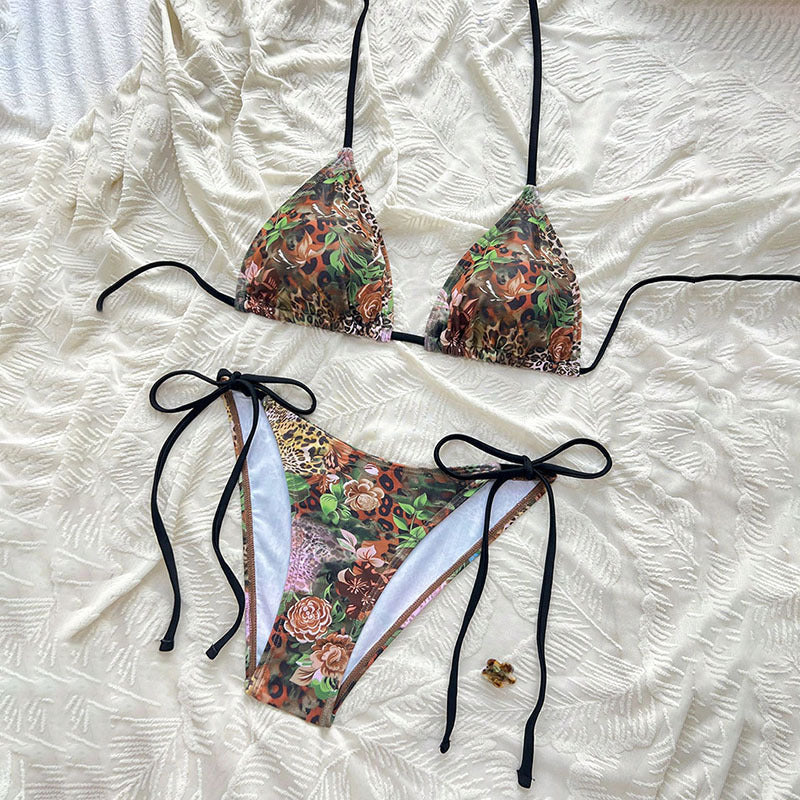 Dame Triangle-Bikini Sæt med justerbare bånd Skovae