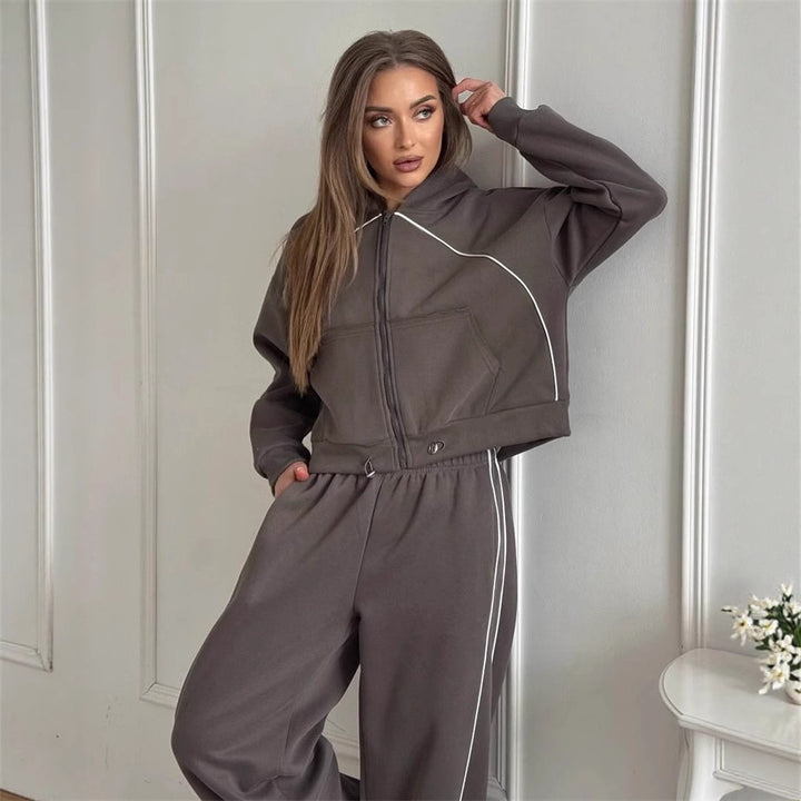 Kvinder Sports Højtalje Jogging Suit Skovae