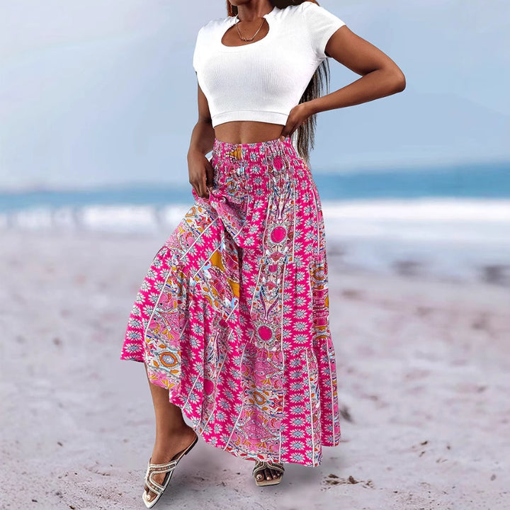 Kvinder Bohemian-trappe skirt Midi Stilla