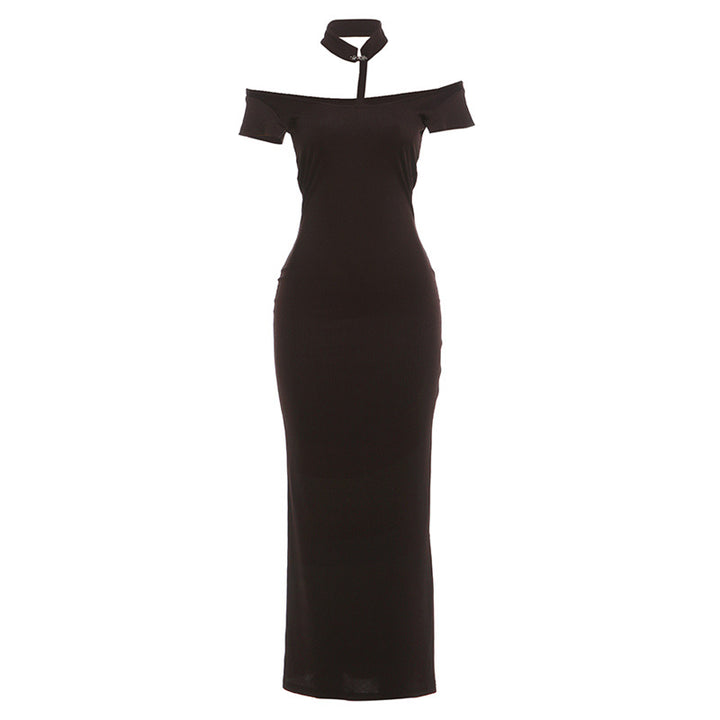 Dame Off-Shoulder Maxikjole med elegant Choker Skovae