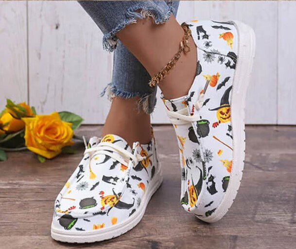 Dame Slip-On Sneakers med farverigt motiv og behageligt tekstil-overmateriale Stilla