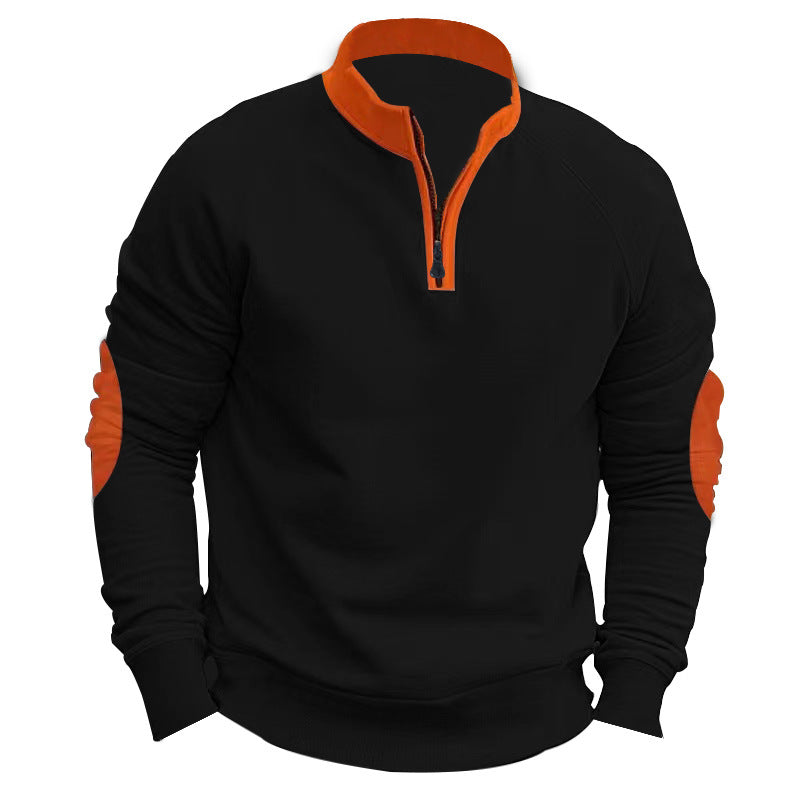 Herrer sweatshirt med lynlås og kontrasterende sømme Stilla