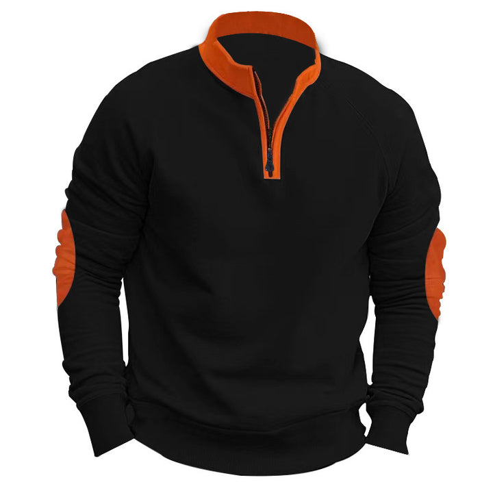 Herrer sweatshirt med lynlås og kontrasterende sømme Stilla