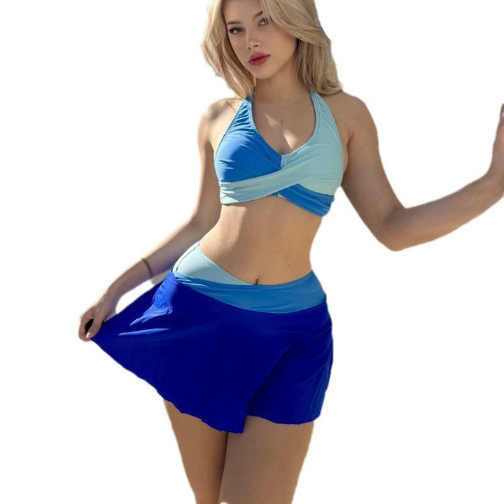 Dame Sporty Bikini-sæt med indpakningstop og alsidig nederdel Stilla