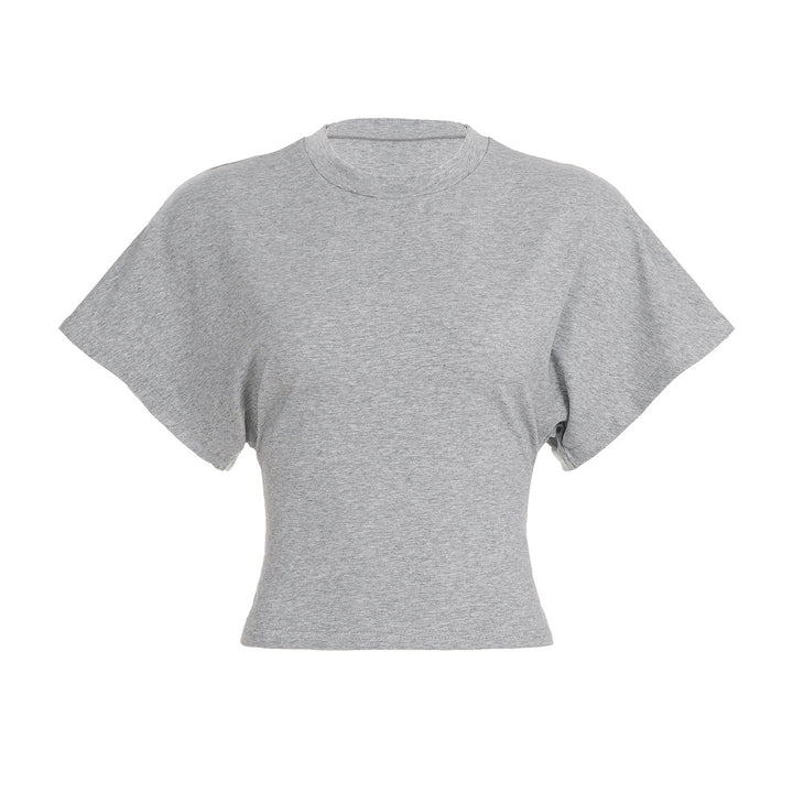 Damer Stilfuldt Crop-Top med løs pasform og rund halsudskæring Skovae