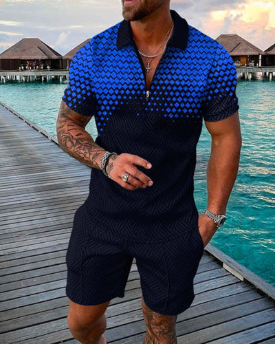 Herren Casual Struktureret Polo Jumpsuit Stilla
